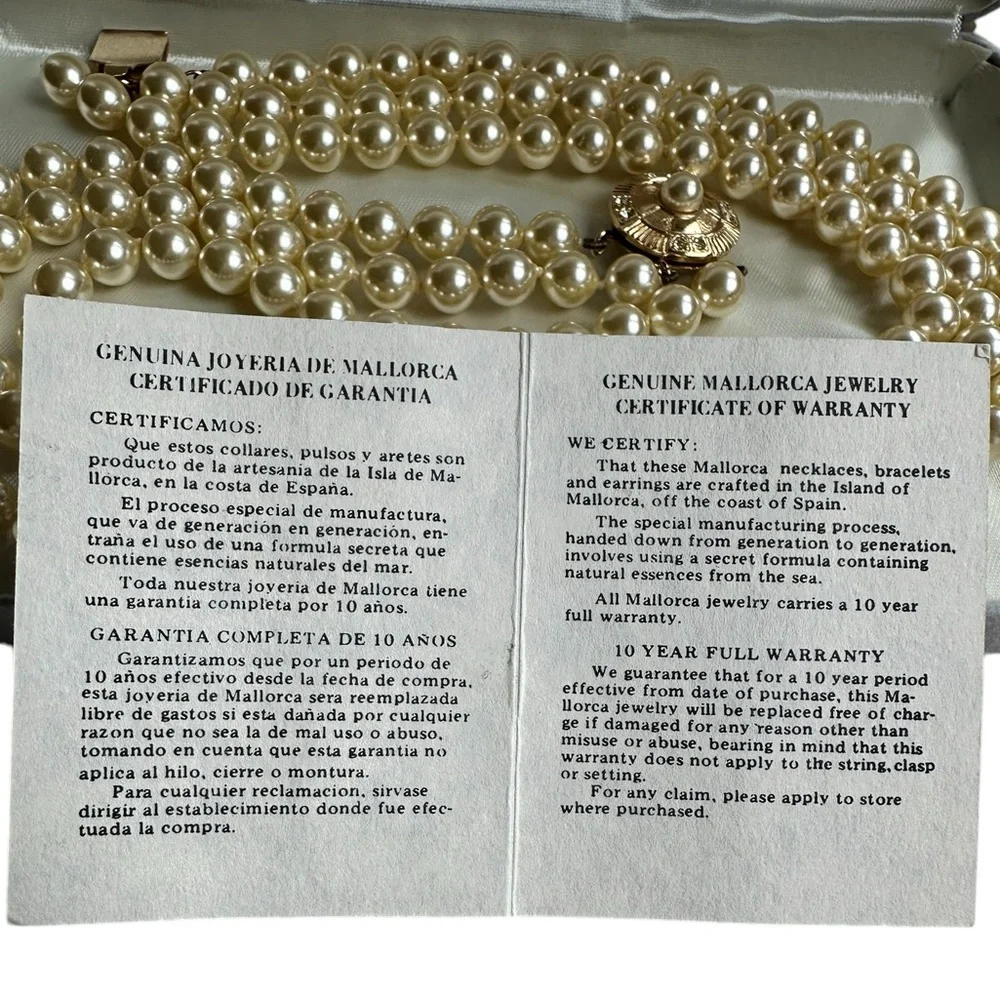 Vintage Mallorca Jewelry The First Lady
Collection 3 Strand Faux Pearl Necklace - Picture 6 of 6